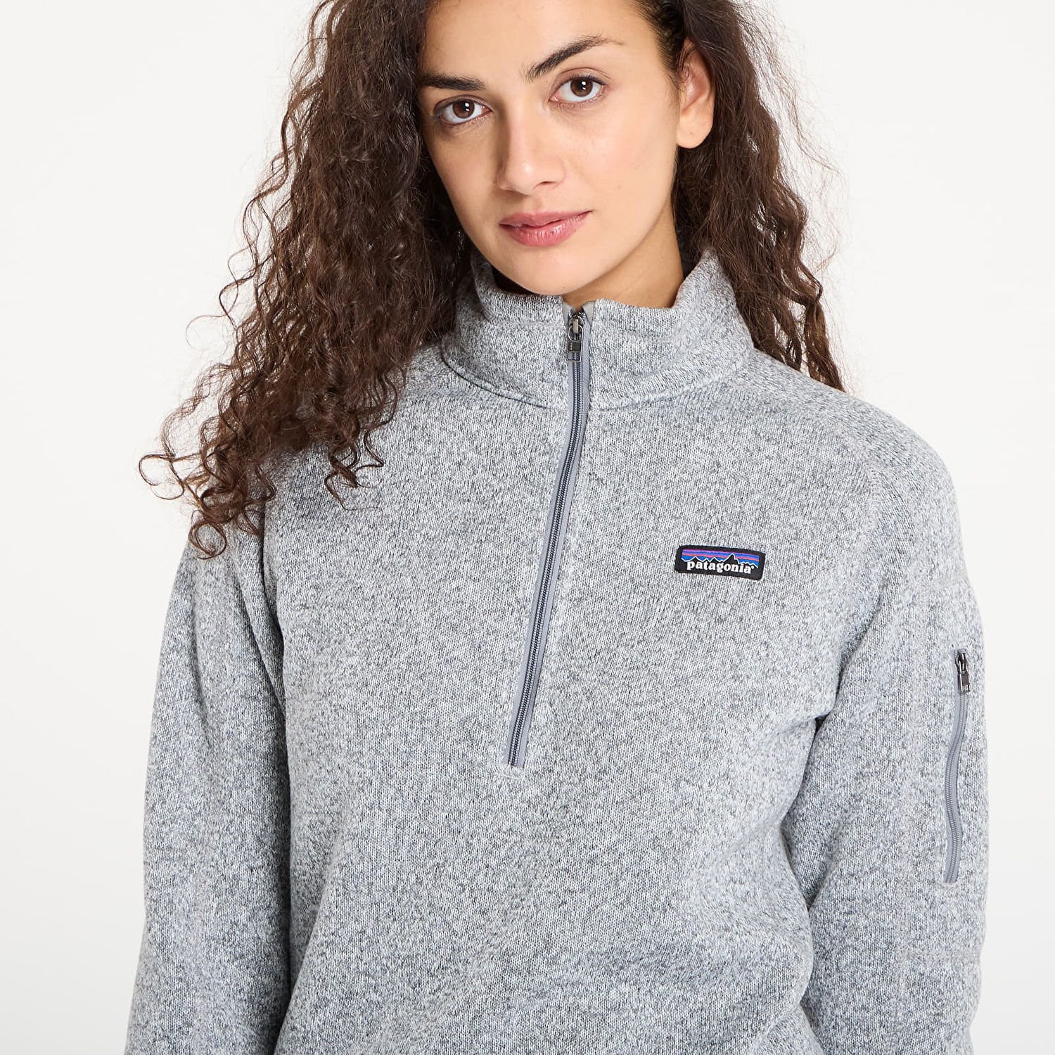Пуловер Patagonia Women's Better Sweater 1/4 Zip Fleece Pullover Сиво | 25618 BCW, 1