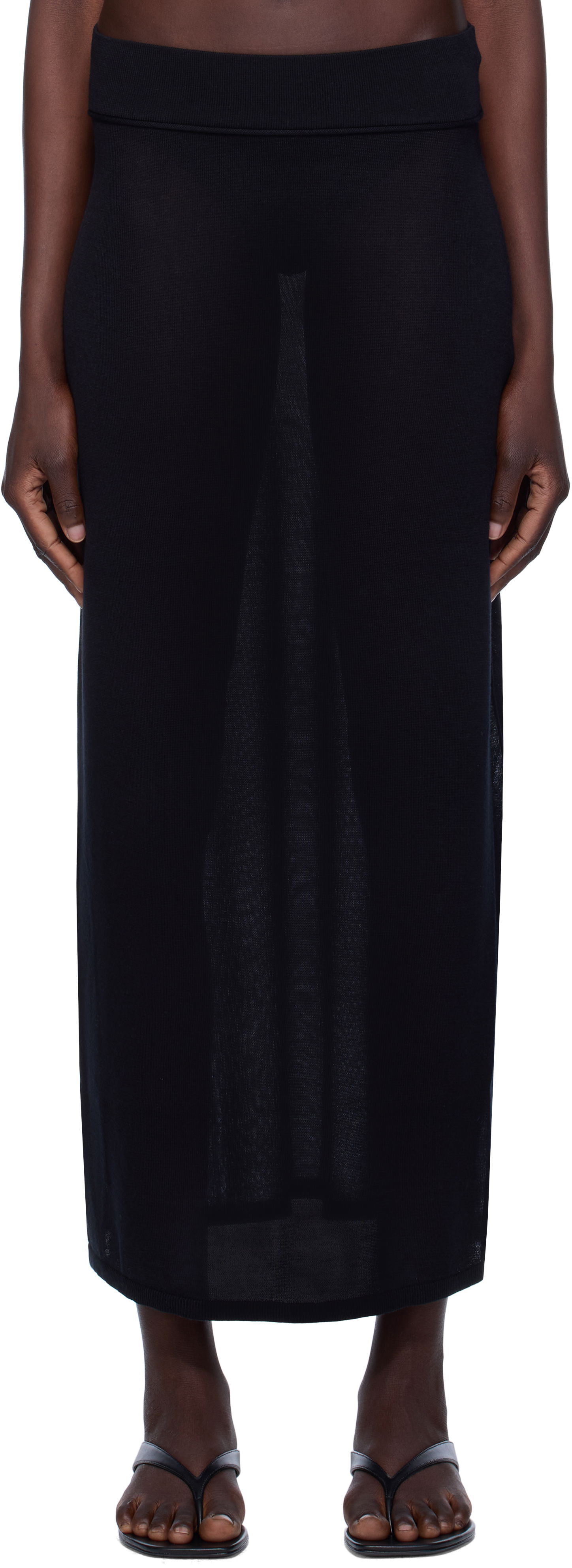 Пола TOTEME TOTEME Knit Maxi Skirt Черно | 253-WRB0304-YA0079, 0