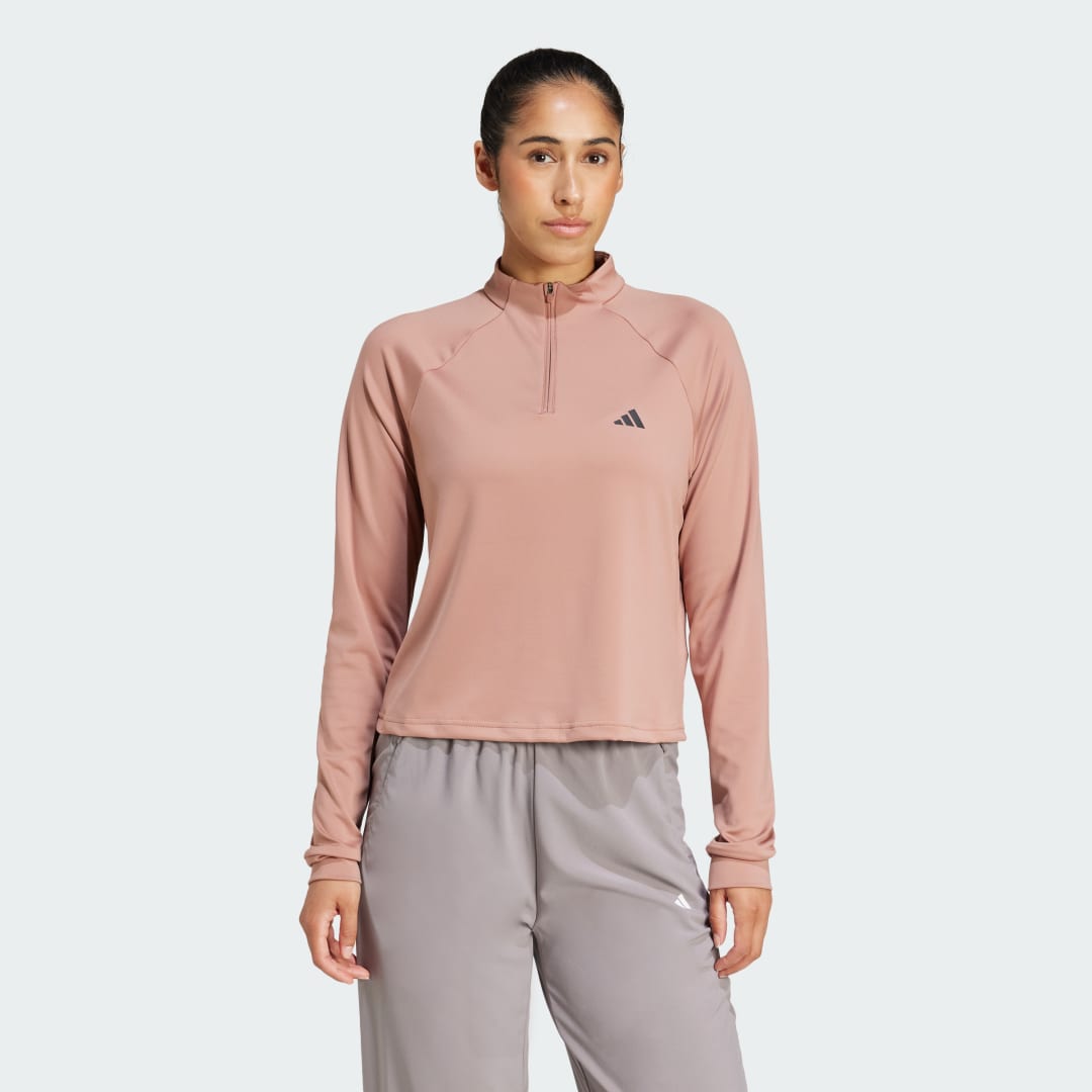 Суитчър adidas Performance Training Quarter-Zip Top Розово | JP1822, 0