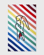 Rainbow Striped Beach Towel 39"x67"