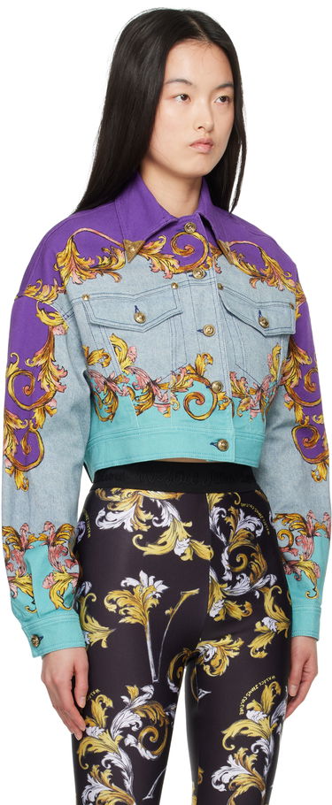 Яке Versace Versace Jeans Couture Outline Barocco Cropped Denim Jacket Многоцветен | E78HAS4P0_EES139L54, 1