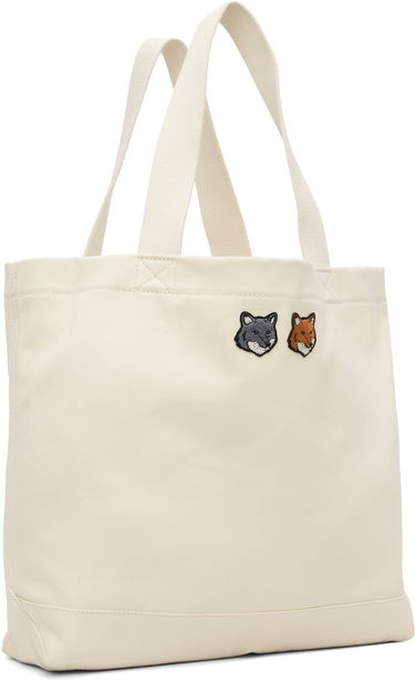 Голяма пазарска чанта MAISON KITSUNÉ Maison Kitsuné Double Fox Head Tote Bag Бяло | OW511CFWW0096, 1
