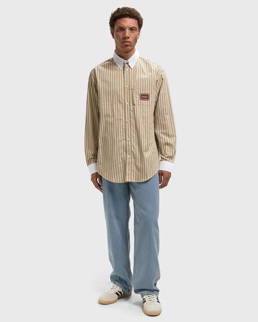 Риза Drôle de Monsieur Pinstripe Shirt with Contrast Collar and Cuffs Бежово | I-SH240-CO232-BG, 2