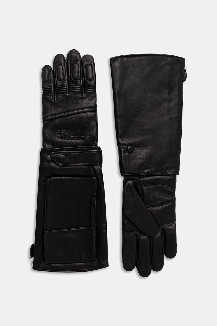Ръкавици Maison Margiela Long Leather Gloves MM6 Maison Margiela x Agnelle Черно | SH2TS0004.M07014.900