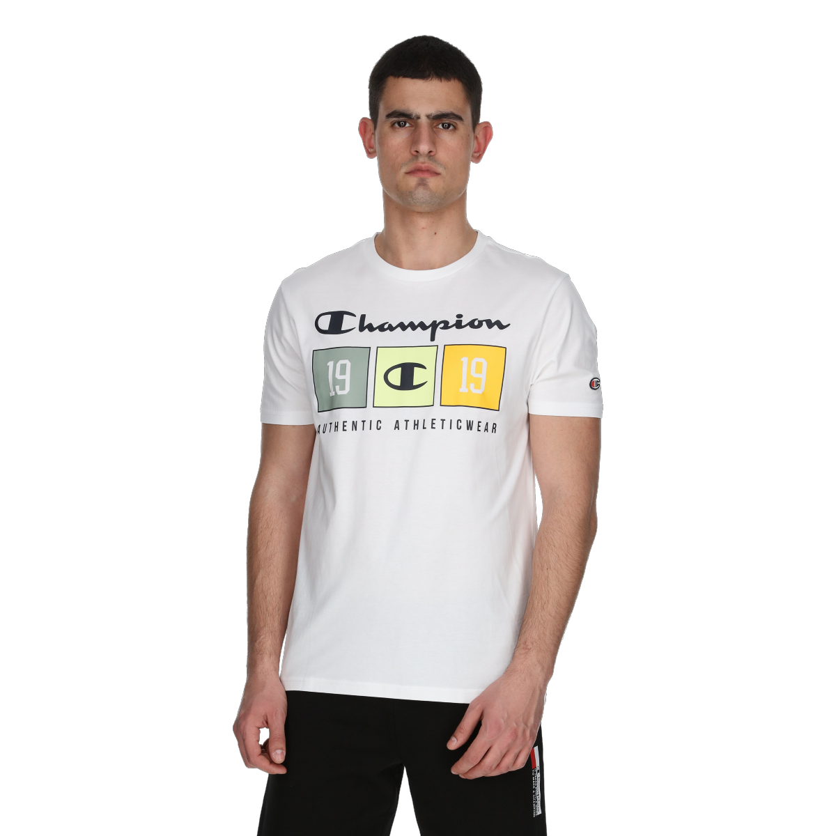 Тениска Champion Crewneck Graphic Print T-Shirt Бяло | 221479-WW001, 0
