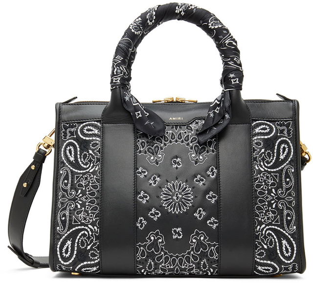 Black Mini City Bandana Top Handle Bag