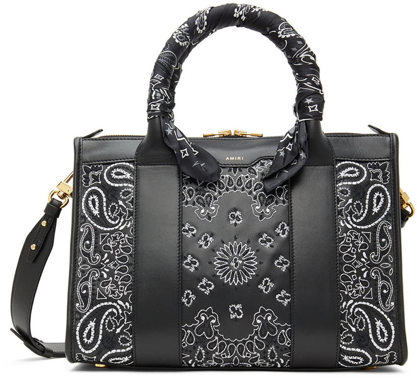 Облекло AMIRI Black Mini City Bandana Top Handle Bag Черно | PF22WCL005-001