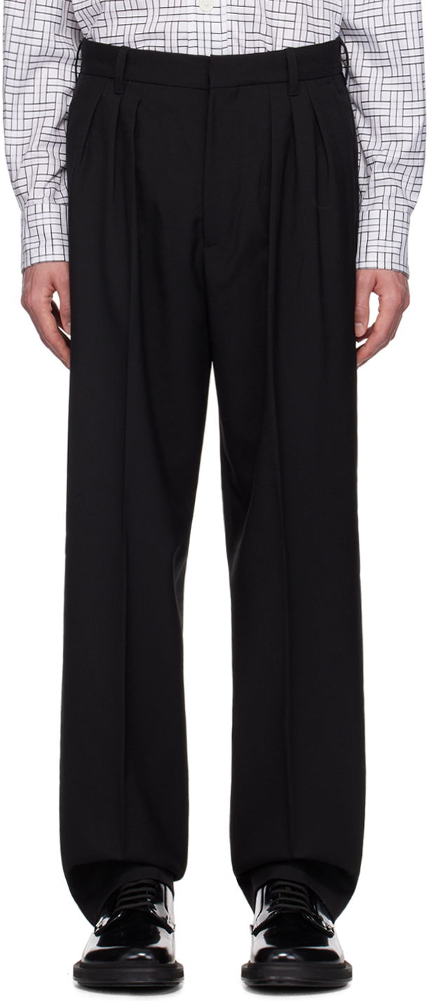 Панталони KENZO Pleated Tailored Trousers Черно | FE65PA2149GE