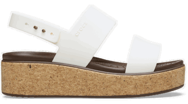 Кецове и обувки Crocs Brooklyn Cork Low Wedge Sandals Бяло | 211144-0WV, 0
