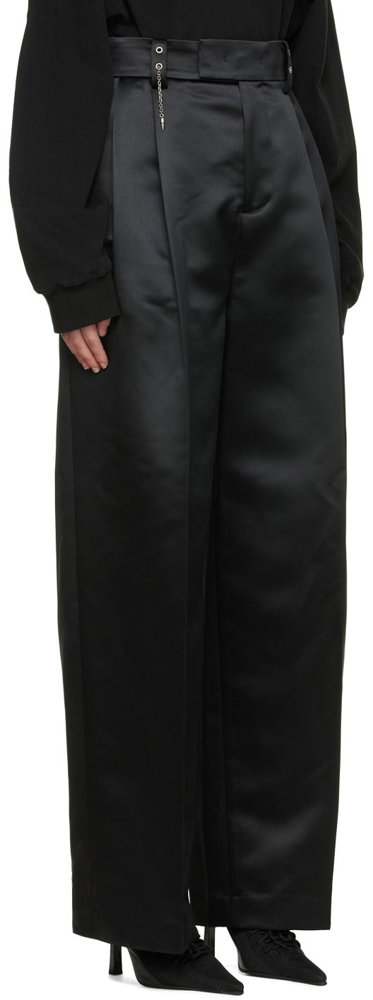 Панталони We11done We11done Satin Wide-Leg Trousers Черно | WD-PT1-22-234-M-BK, 1