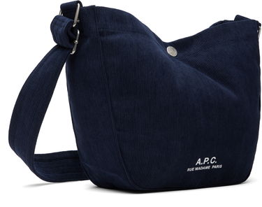 Чанта през рамо A.P.C. A.P.C. Journal Small Corduroy Satchel Тъмно синьо | PSALI-M67010, 1