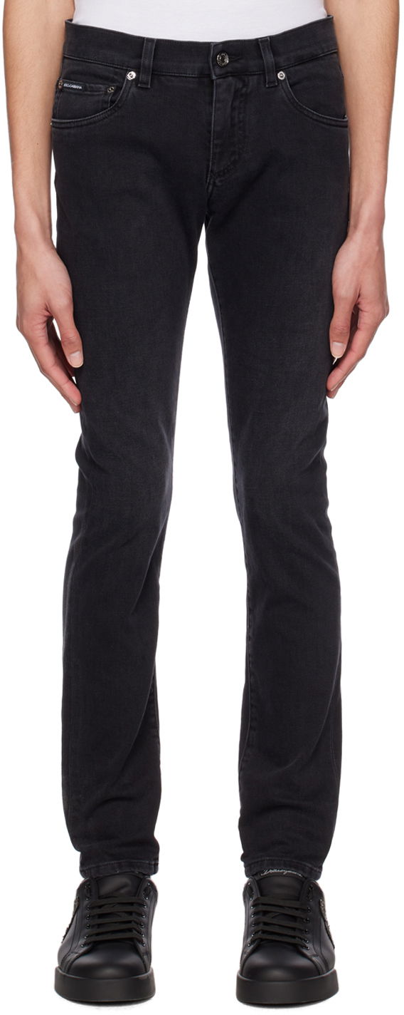Дънки Dolce & Gabbana Black Faded Skinny Jeans Черно | GY07LDG8HW4, 0
