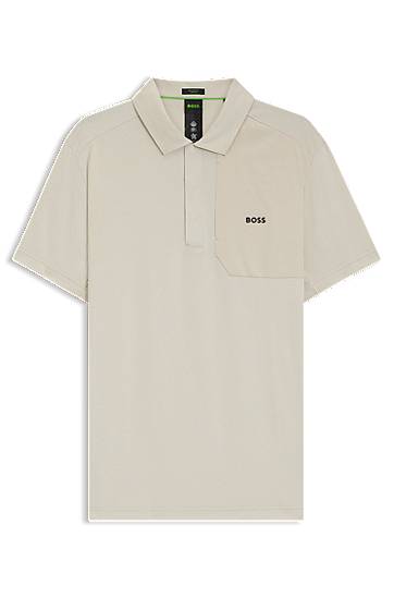 Поло тениска BOSS BOSS Polo Shirt with Hopsack Panelling Бежово | 50537522, 0