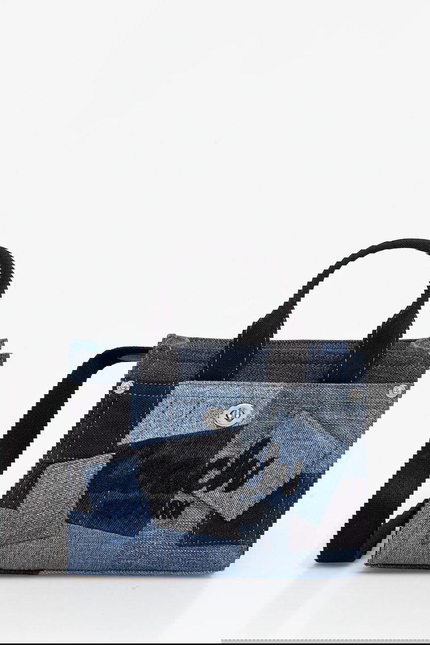 Голяма пазарска чанта Coach Coach Denim Patchwork Tote Bag Синьо | CAO32, 0