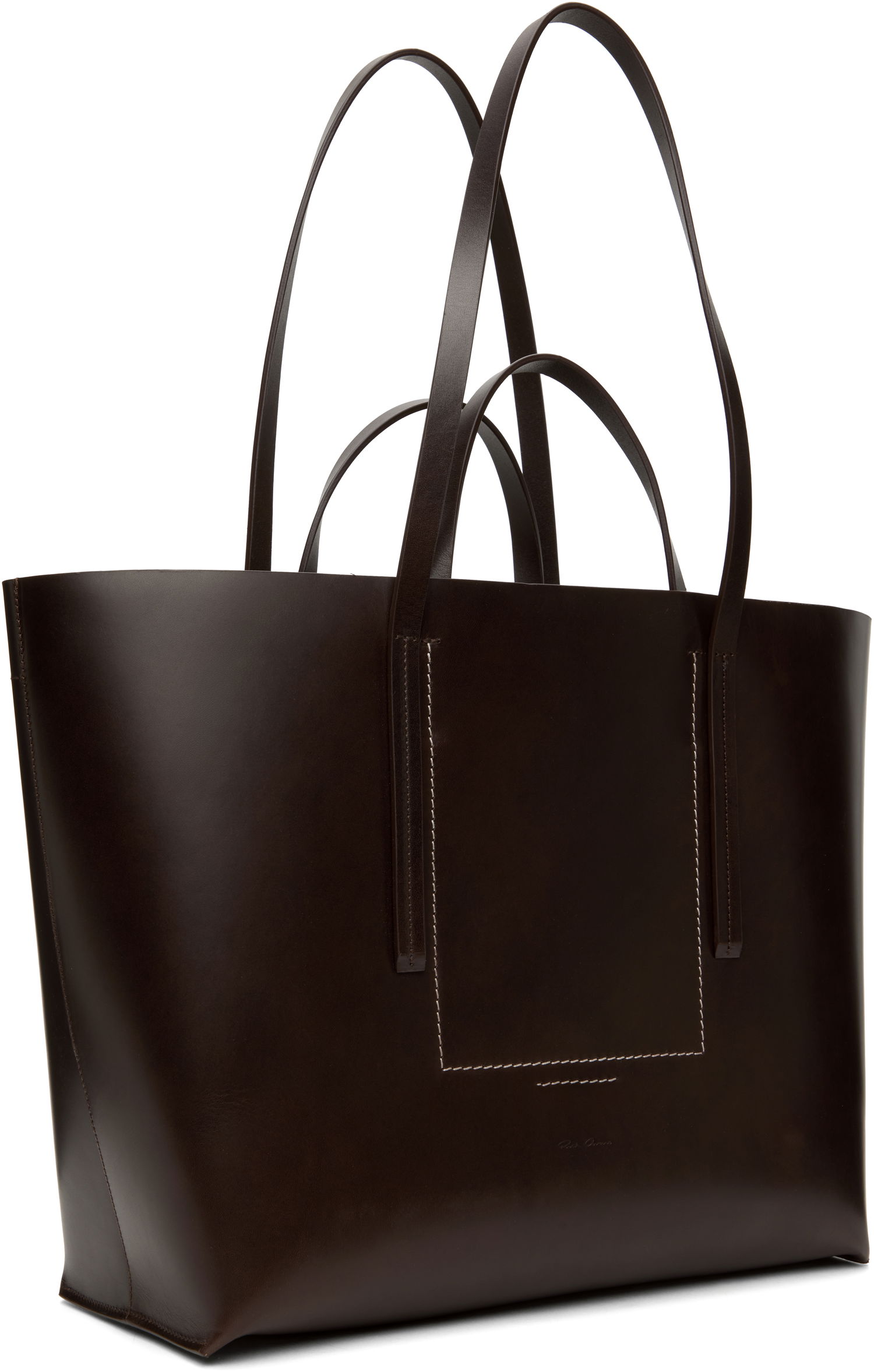 Голяма пазарска чанта Rick Owens Rick Owens Hollywood Shopper Tote Кафяво | RA01E0662 LGEL, 1
