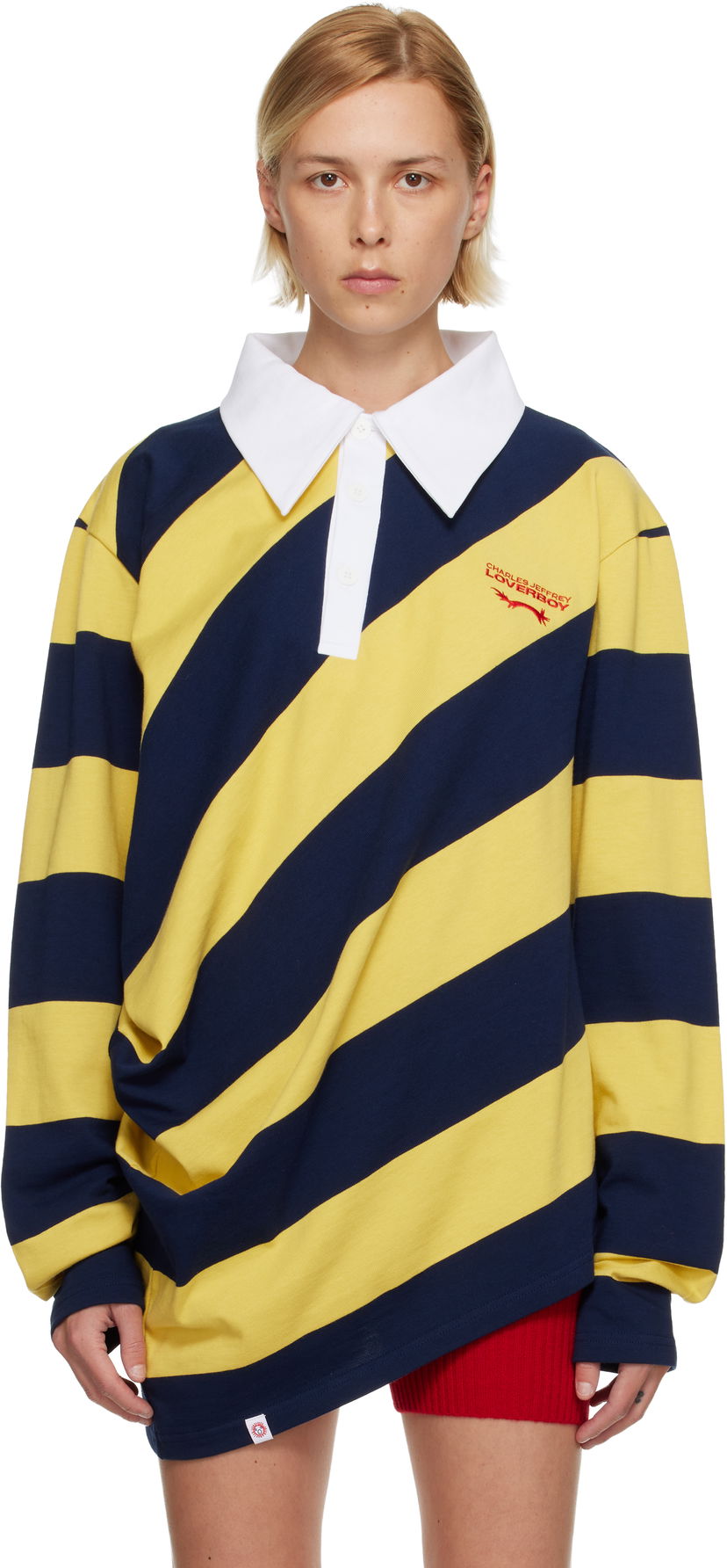 Поло тениска Charles Jeffrey Loverboy Charles Jeffrey LOVERBOY Topsy Turvy Long-Sleeve Rugby Polo Shirt Многоцветен | 52081601