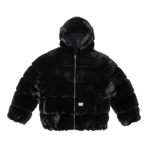 Пухо яке Supreme Hooded Faux Fur Jacket Черно | SUP-FW21-343, 0