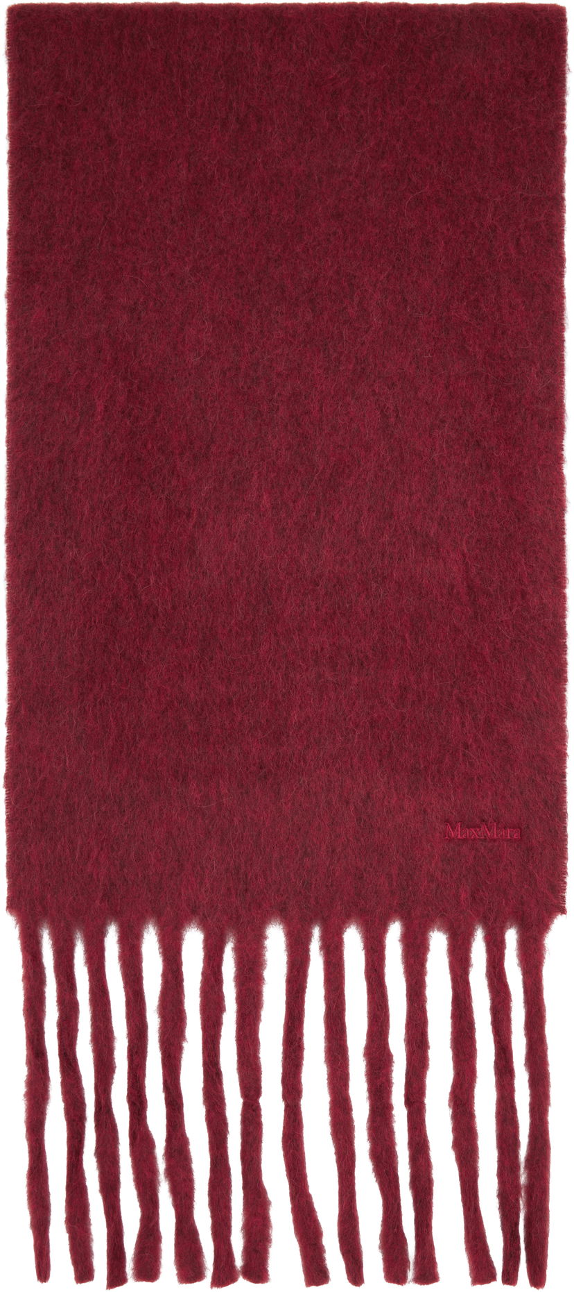 Шал Max Mara Osso Fringed Scarf Бургунди | 2524546022600