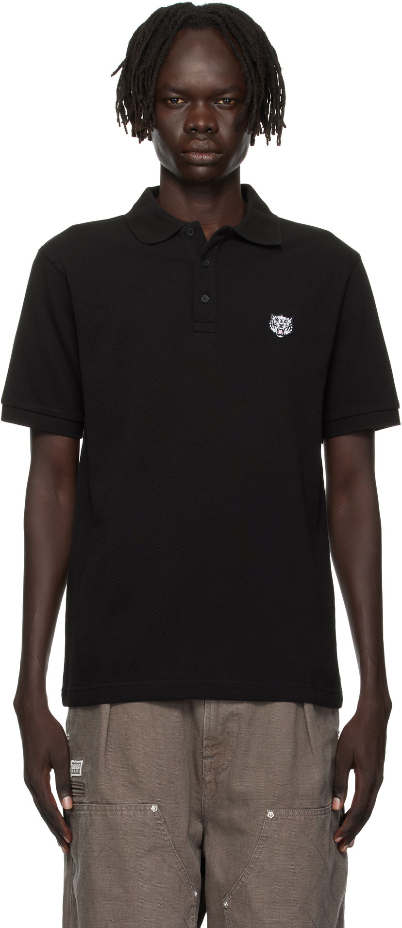 Поло тениска KENZO Kenzo Paris 'Happy Tiger' Slim Polo Черно | FF65PO1524PU