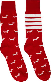 Thom Browne Hector Mid Calf Socks with 4-Bar