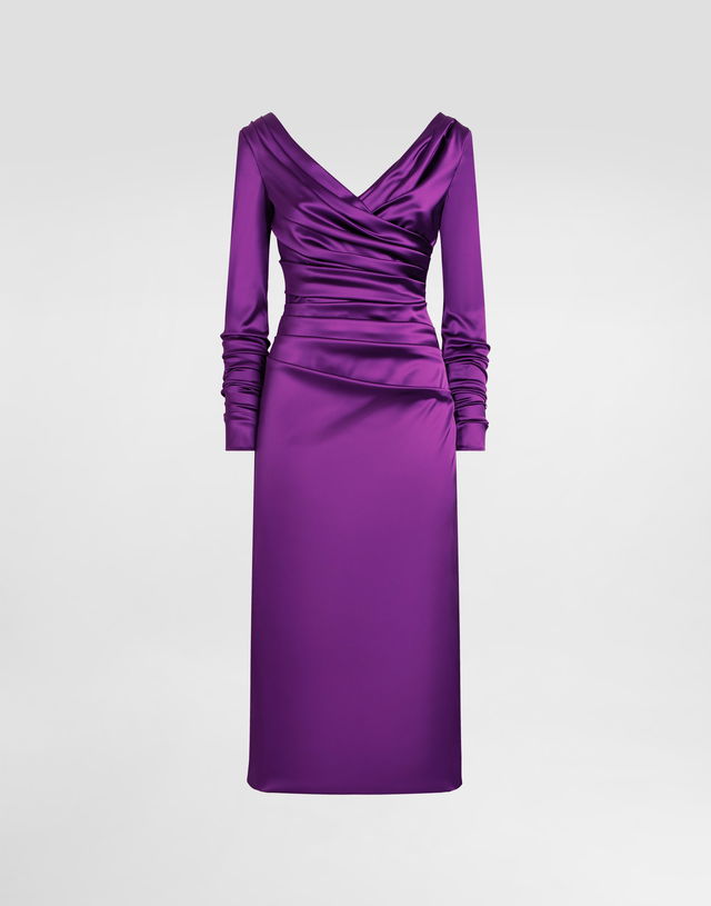 Dolce & Gabbana Stretch Satin Longuette Dress
