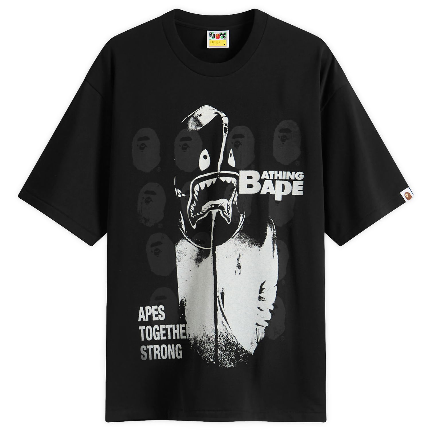 Тениска BAPE A Bathing Ape Spray Paint Multi Logo T-Shirt, Size Small Черно | 001TEL801343M-BLK, 0