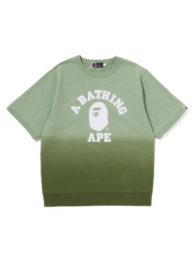 Тениска BAPE College Gradation S/S Sweat Crewneck Зелено | 1J20-113-004