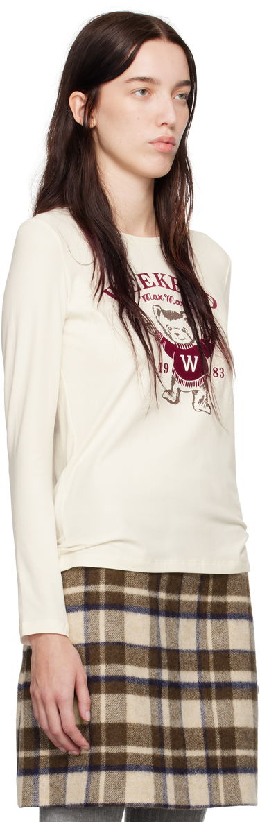 Тениска Max Mara Weekend Bear Long Sleeve T-shirt Бяло | 2425946022600 MM13224, 1