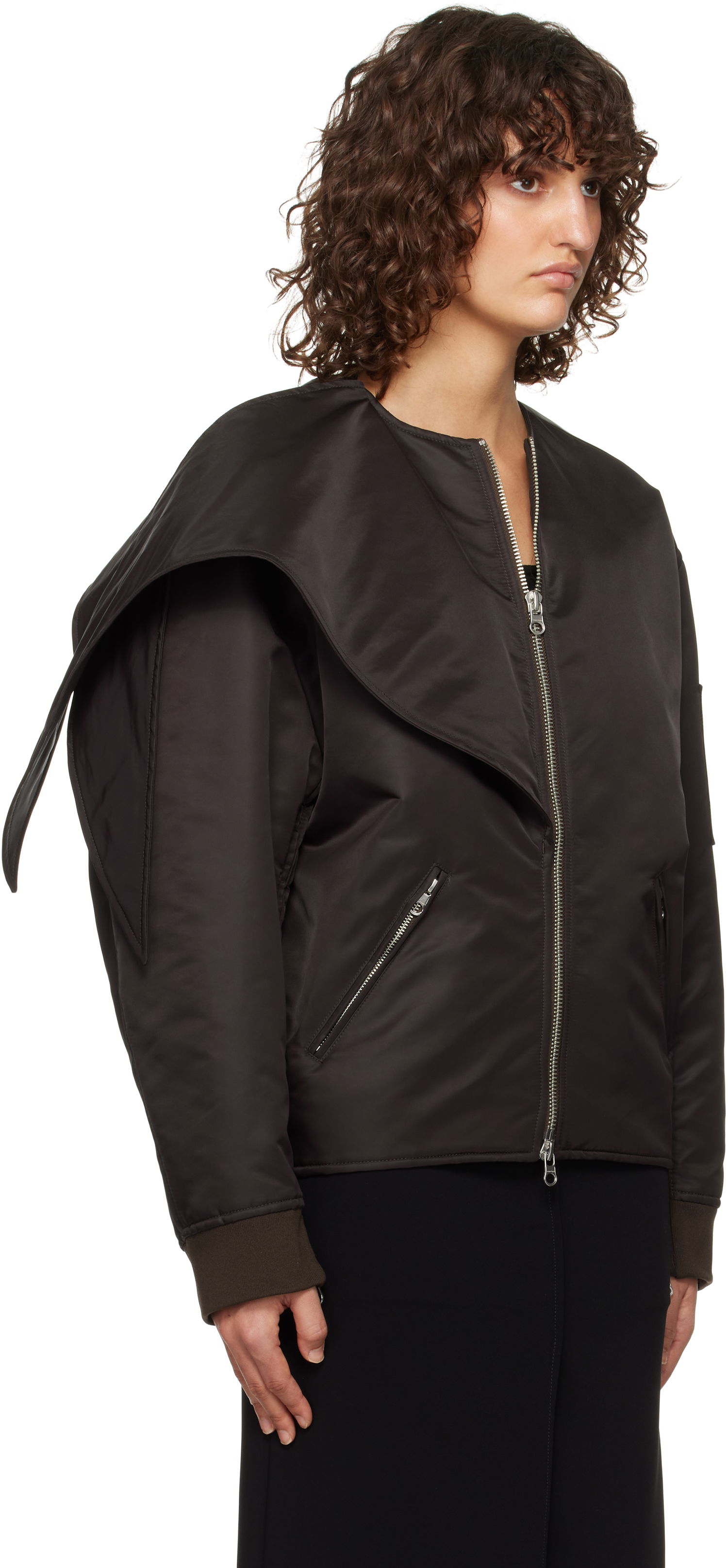 Яке бомбър Courrèges Courrèges Bow Collar Bomber Jacket Черно | 424CBL218NY0020, 1