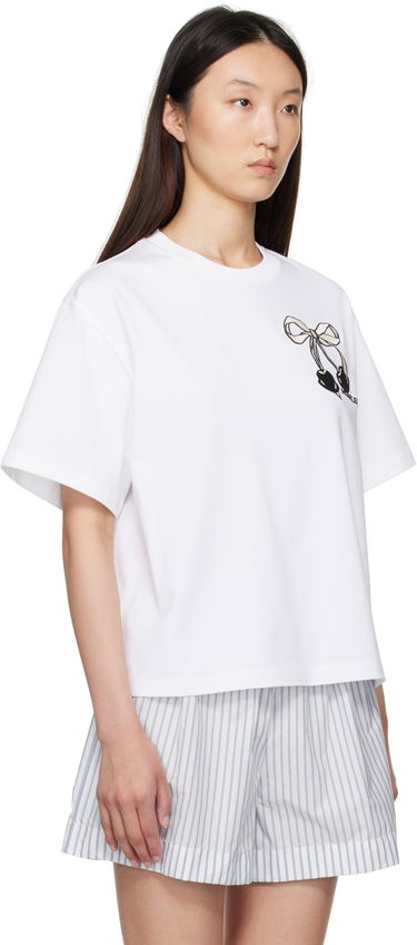 Тениска Moncler Moncler Embroidered Cherry Logo Cotton T-Shirt Розово | K20938C0001189AUG, 4