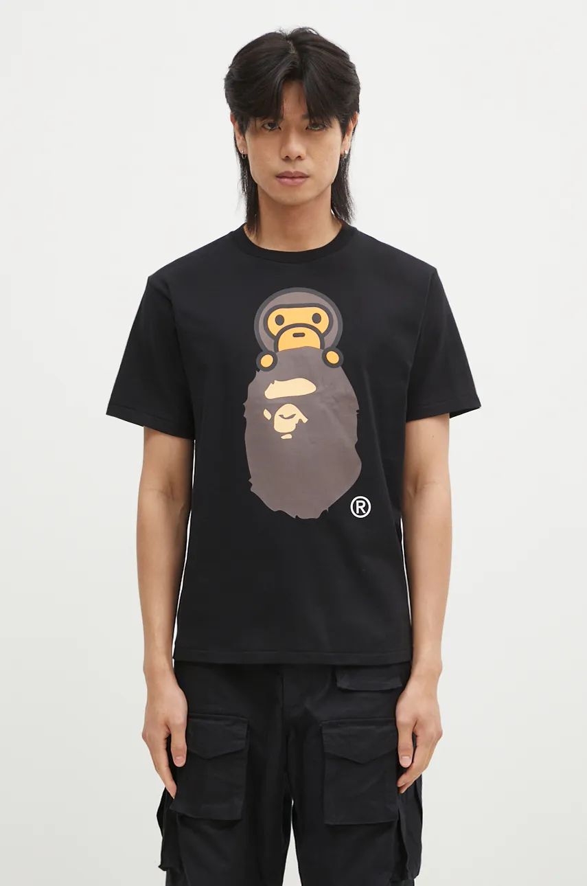 Тениска BAPE APE HEAD T-shirt With Print Черно | 2K80110002, 0