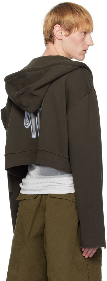 Суитчър Ottolinger Ottolinger Distressed Cropped Hoodie Зелено | 115-601115-02, 2