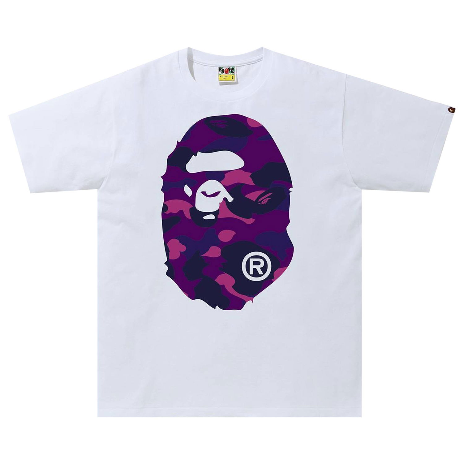 Тениска BAPE Color Camo Big Ape Head Tee Бяло | 1G30 110 027 WHITE PURPLE, 1
