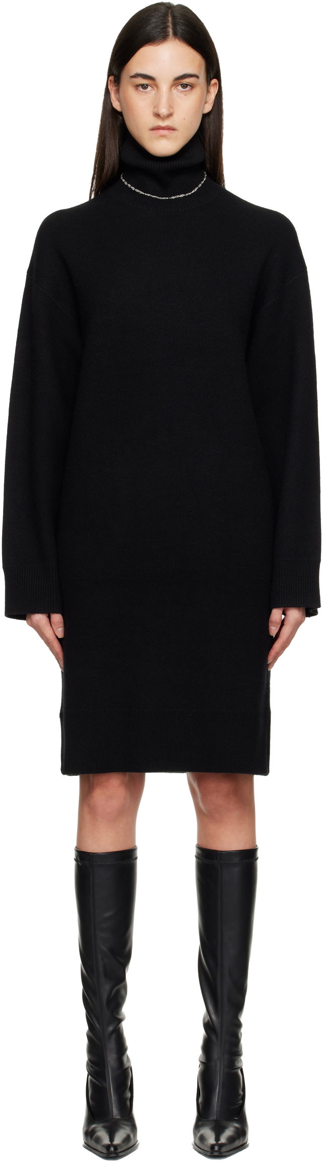 Broad Turtleneck Minidress