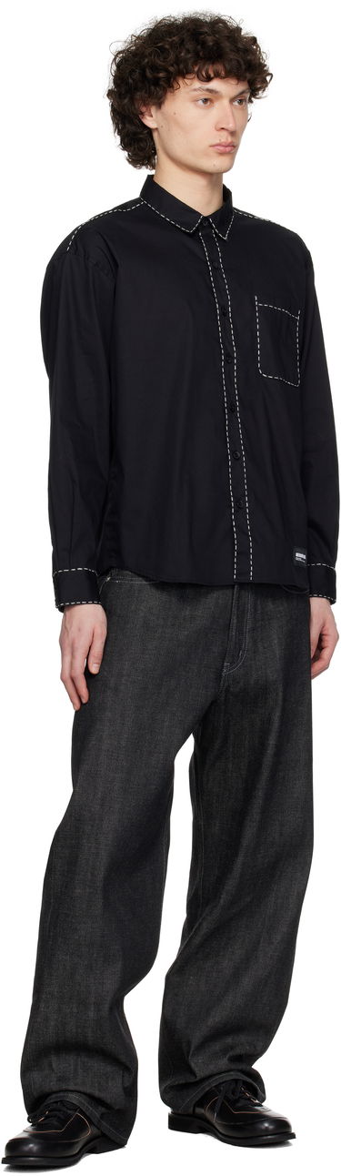 Риза Neighborhood Neighborhood Hand Stitching Long Sleeve Shirt Черно | 251AQNH-SHM08, 3