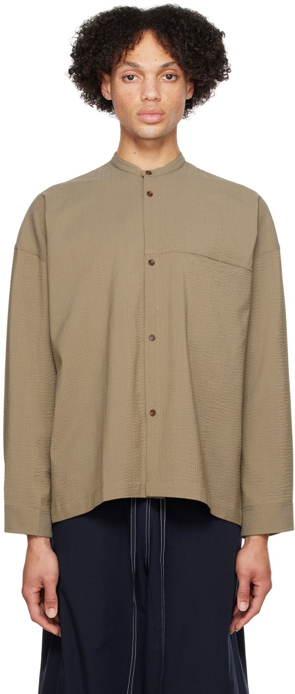 Риза sage NATION SAGE NATION Band Collar Shirt Зелено | S036 POCKET PARKA SHIRT, 0