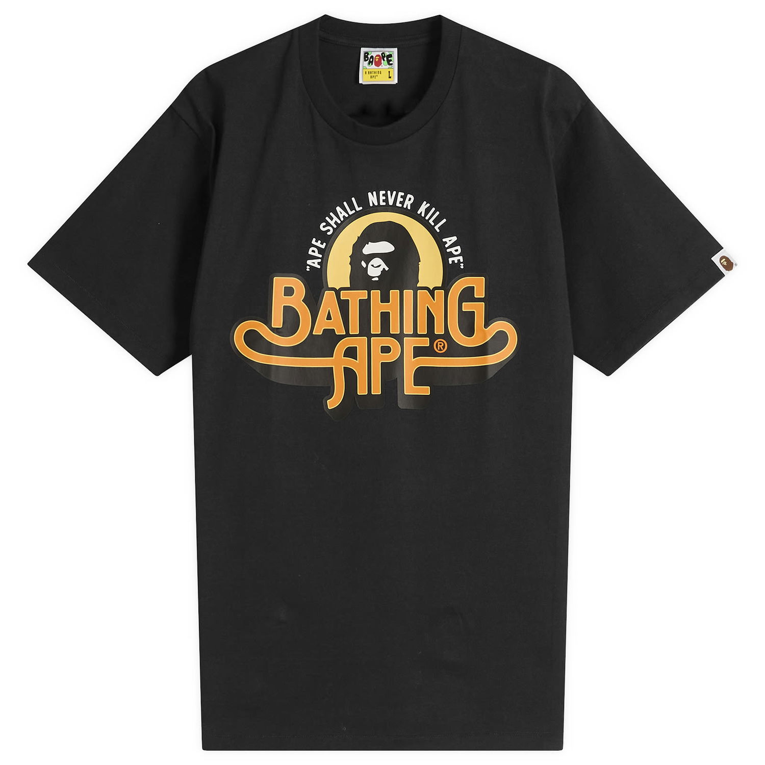 Тениска BAPE Bathing Ape Garment Logo T-Shirt, Size X-Large Черно | 001TEL801048M-BLK, 0