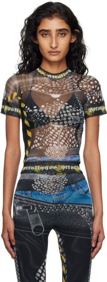 Тениска Ottolinger Ottolinger Mesh Print T-Shirt Черно | 101-100401-04, 0