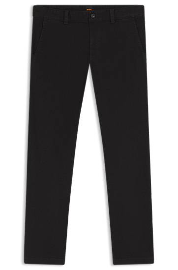 Панталони и дънки BOSS Soft Motion Cotton-Blend Denim Chinos Черно | 50547865
