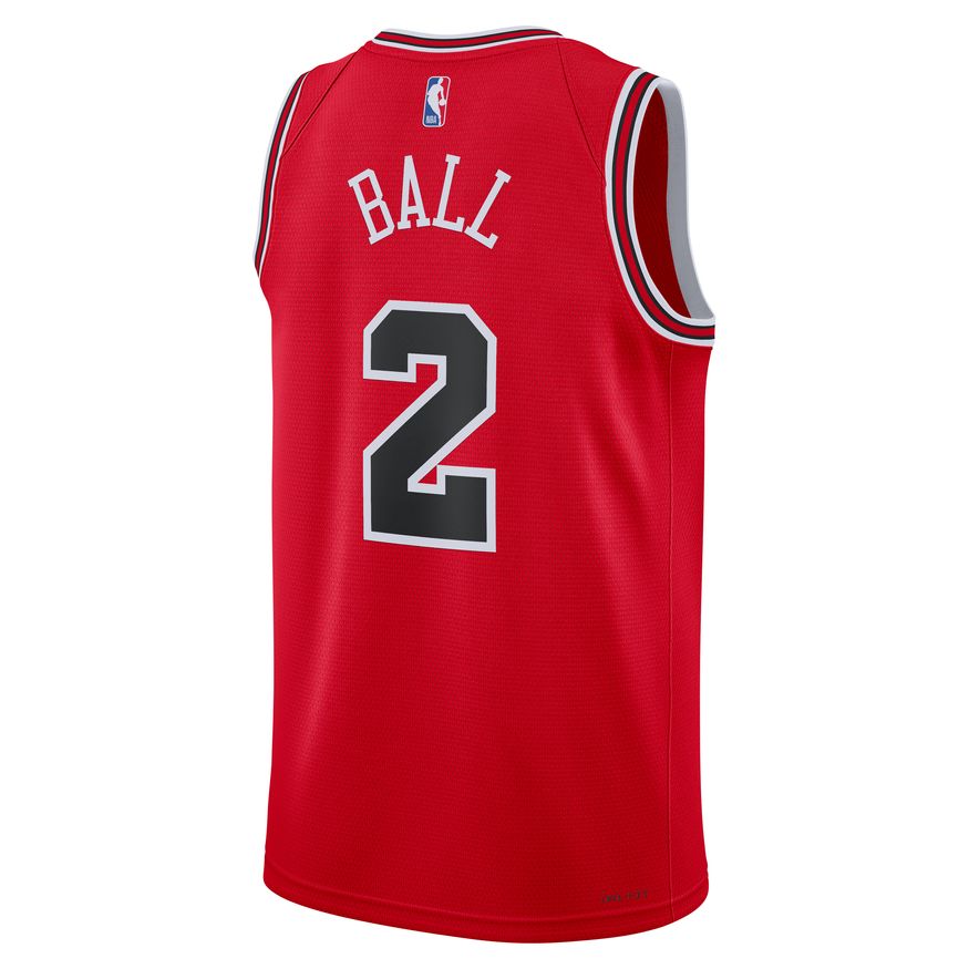 Фланелка Nike Dri-FIT NBA Ball Lonzo Chicago Bulls Icon Edition 2022/23 Swingman Jersey Червено | DN2000-660, 1