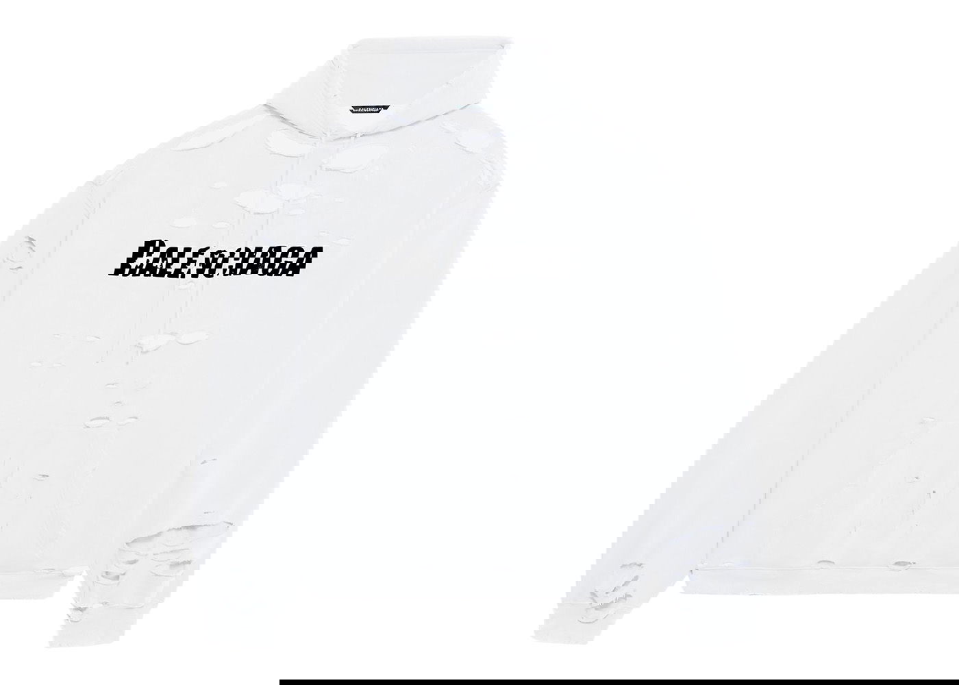 Суитчър Balenciaga Caps Destroyed Oversize Fit Hoodie Бяло | 659403TKVB69040, 0