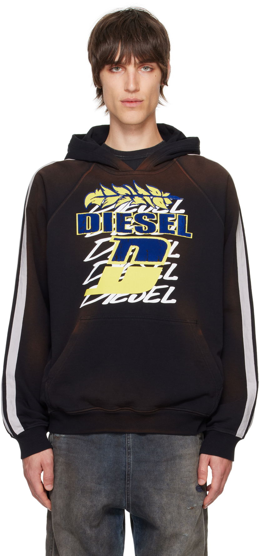 Суитчър Diesel S-Roxt-Hood-Stripe Hoodie Черно | A14801-0NMAW-9XX