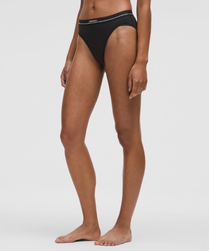 гащички lululemon High-Rise Stretch Cotton Bikini Briefs Черно | prod20002459, 0