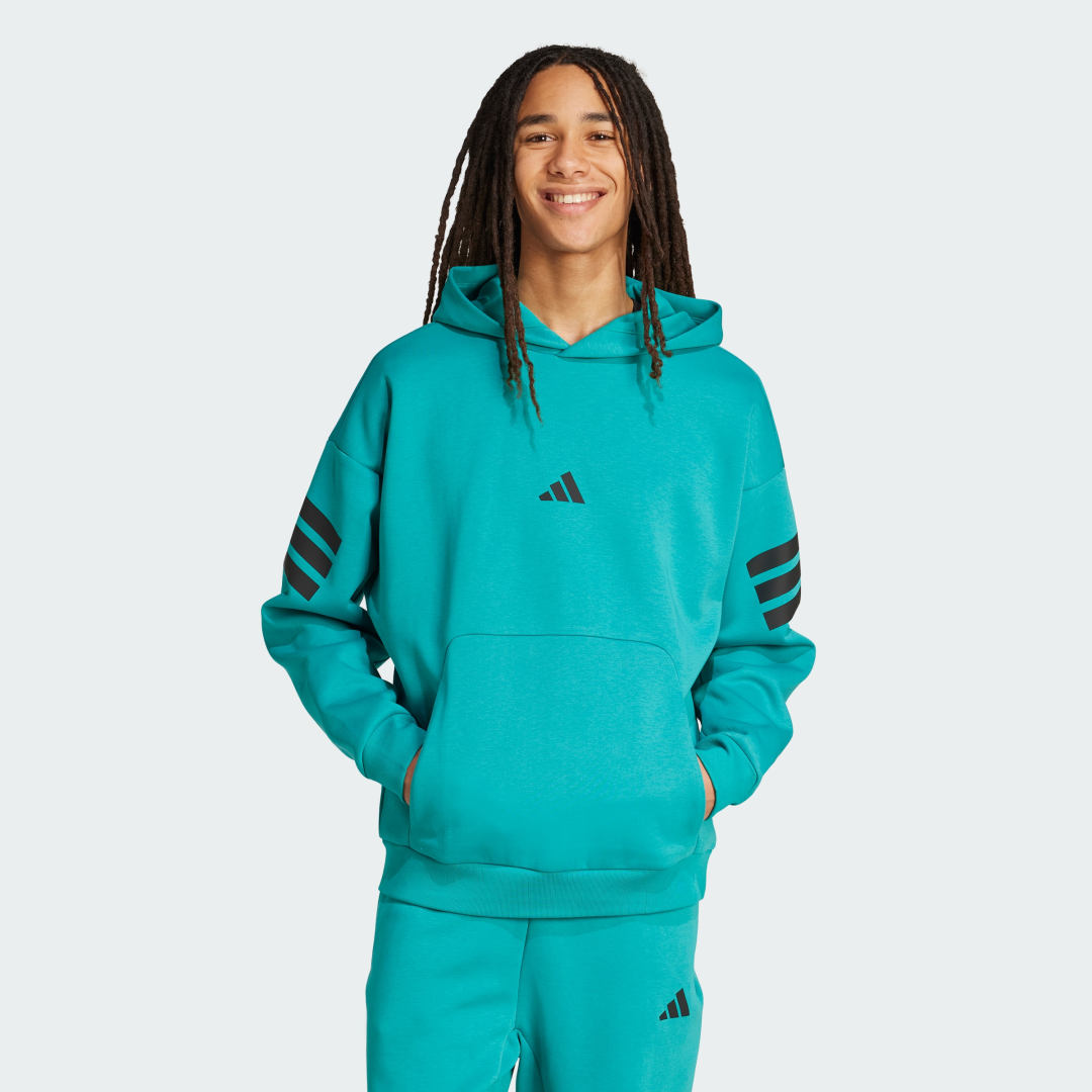Суитчър adidas Performance Future Icons 3-Stripes Hoodie Тюркоазено | JW7096, 0