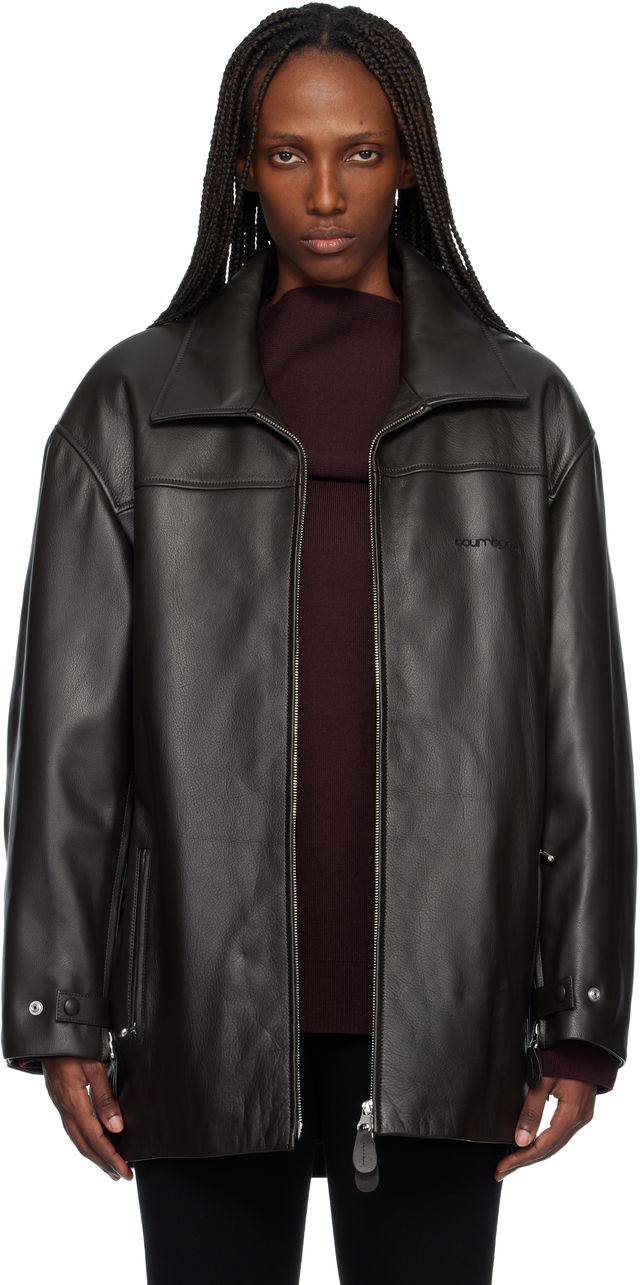 Courrèges Oversized Leather Jacket
