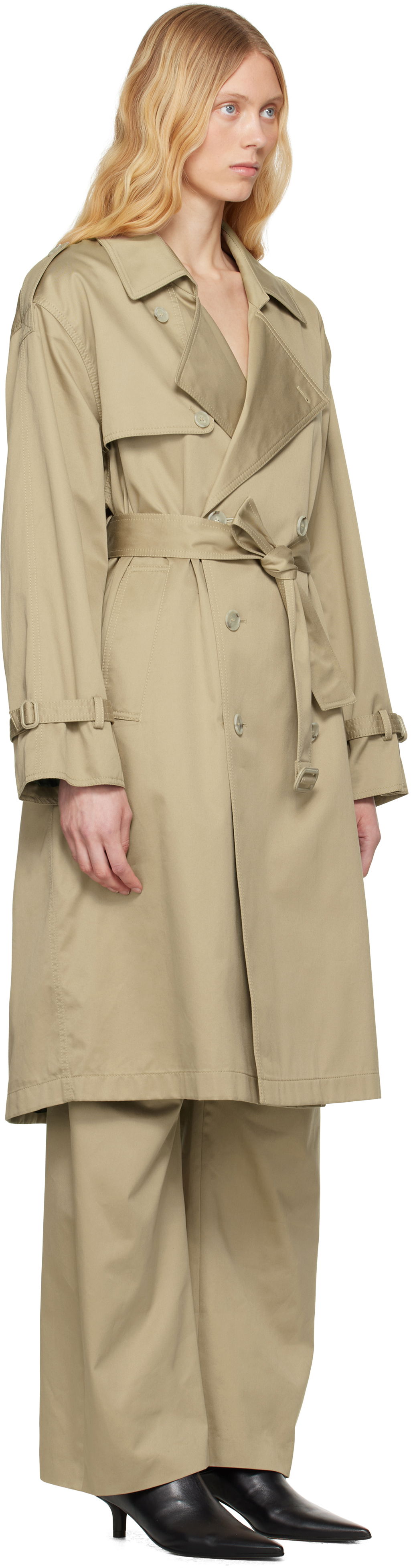 Тренчкот Maison Margiela MM6 Maison Margiela Dual Wear Cotton Twill Trench Coat Бежово | S52AH0080 M35368, 1