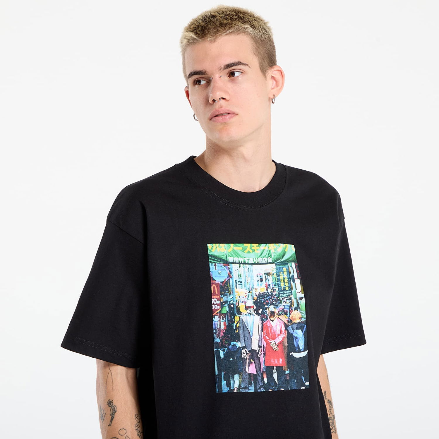 Тениска Pleasures Harajuku Graphic Print T-Shirt Черно | P25DP018-BLACK, 1