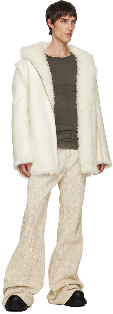Палта Rick Owens Mac Cropped Reversible Shearling Coat Бяло | RU02E1769 LSHAR, 3