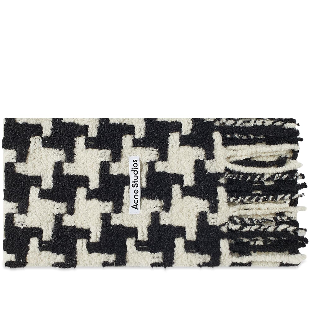 Шал Acne Studios Vadik Houndstooth Scarf White/Black Черно | CA0153-AL4, 0