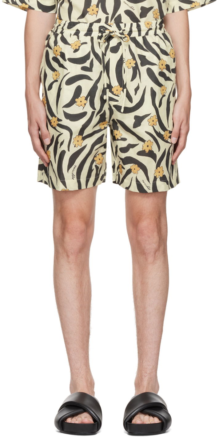Бански Nanushka Floral Print Casual Shorts Бежово | NM22PFST00171, 0